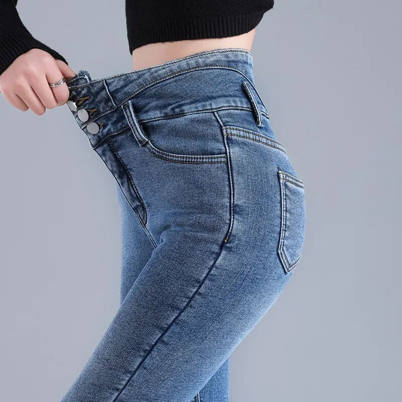 Meruna stretch jeans met fleecevoering